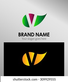 V letter Eco logo
