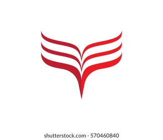 V Letter Falcon Wing Logo Template vector icon design