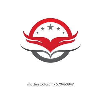V Letter Falcon Wing Logo Template vector icon design
