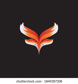 Plantilla de logotipo de la cabeza de zorro de color abstracto