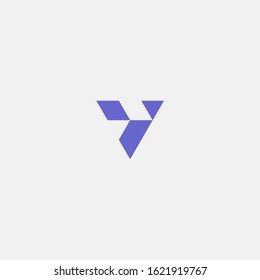 V and I letter geometric logo