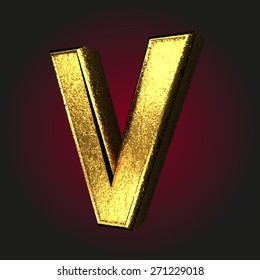 v letter of gold