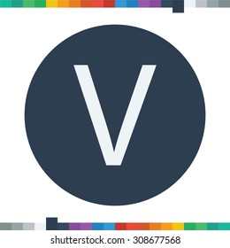 V letter icon.