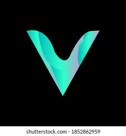 V letter icon design on black background. Creative letter V/V logo design. V initials Logo design	