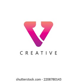 V letter icon design template element