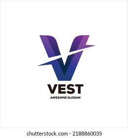V letter Initial colorful gradient design