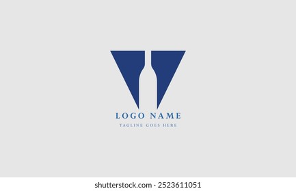 V letter initial and creative logo design