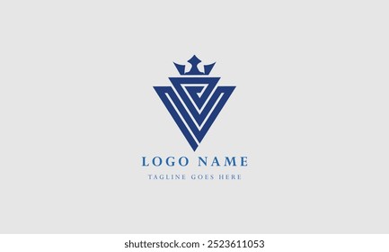 V letter initial and creative logo design