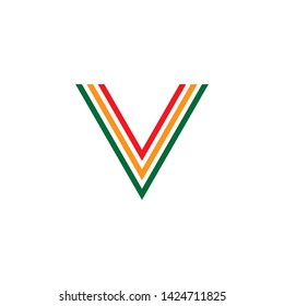 V letter initial logo design vector template