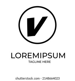 Monograma de diseño del logotipo inicial de la letra V
