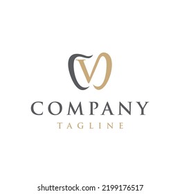 V Letter erstmalig moderne elegante Dentallogo Vektor. 
Logo der minimalistischen Kunstzähne Kreativsymbol