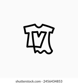 v letter kid tee tshirt apparel clothing monogram logo vector icon illustration