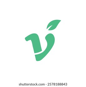 v letter with the leaf icon