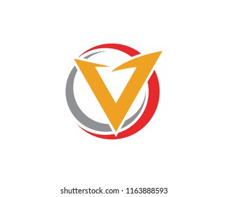 V Letter Lightning Logo Template vector icon illustration design