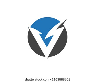 V Letter Lightning Logo Template vector icon illustration design