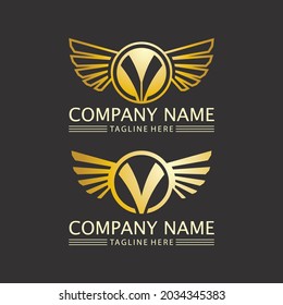 V Letter Lightning Logo Template vector icon illustration design