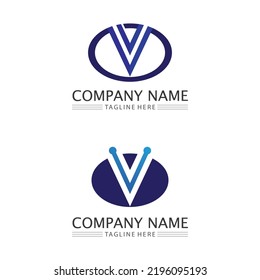 V Letter Lightning Logo Template vector icon illustration design