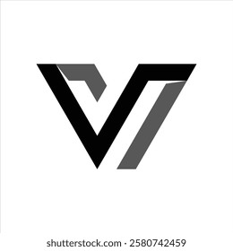 V letter line logo design template vector.