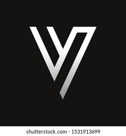 V letter liner logo design  