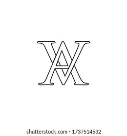 A V / V A Buchstaben Linien Logo Design Vektor