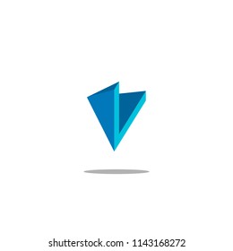 V letter logo, letter V 3d logo vector design.