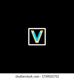 V letter logo abstract design