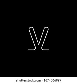 V-Brief-Logo auf schwarzem Hintergrund.Das Buchstabensymbol.Das Design des weißen Buchstabens.