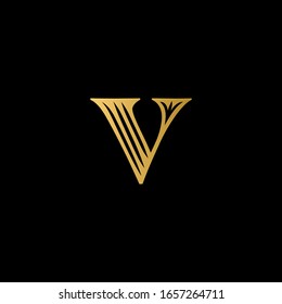 V Letter Logo Black Backgroundv Letter Stock Vector (Royalty Free ...