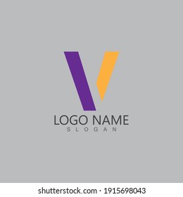 Icono del vector de la plantilla de negocio del logotipo de la carta V
