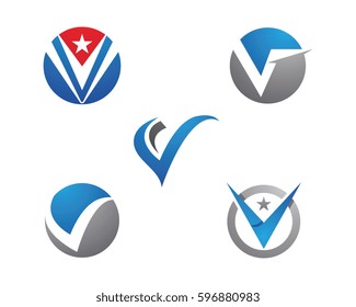 V Letter Logo Business Template Vector icon