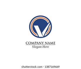 V Letter Logo Business vector design