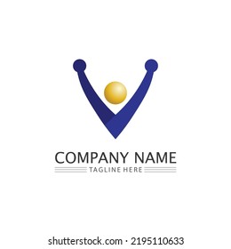 V Letter Logo and checklist Template vector icon illustration