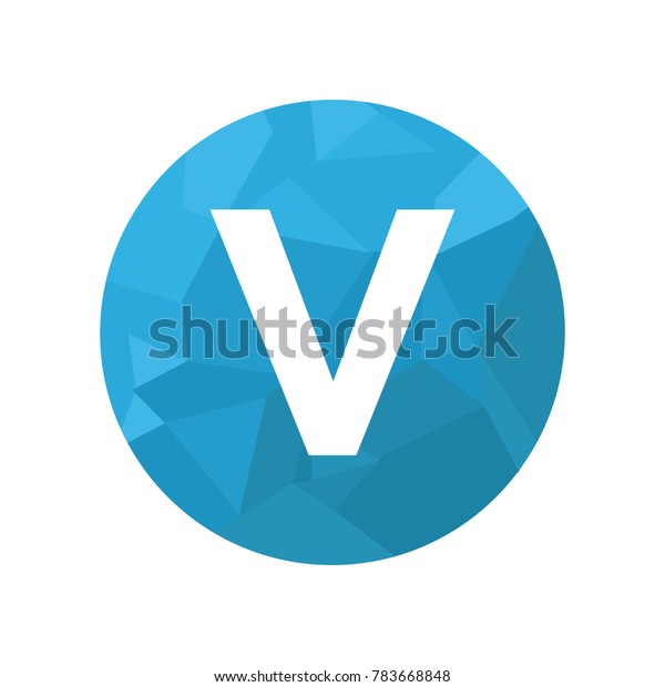 V Letter Logo Circle Origami Creative Stock Vector Royalty Free