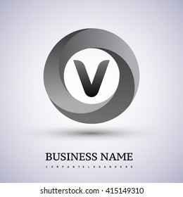 V letter logo in the circle. Vector design template elements for your application or company identity.