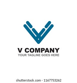 V letter logo company