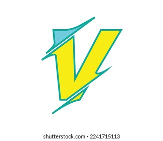 Plantilla vectorial de diseño creativo del logotipo de la letra V