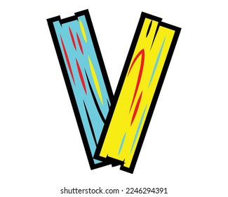Plantilla de vectores de diseño creativo con logotipo de carta V