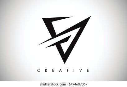 V Letter Logo. Creative V Letter Logo Icon Design with Monogram Line Vector Illustration. V Letter Logo