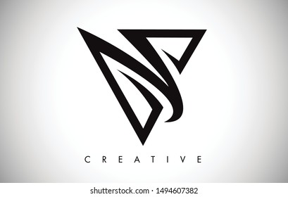 V Letter Logo. Creative V Letter Logo Icon Design with Monogram Line Vector Illustration. V Letter Logo