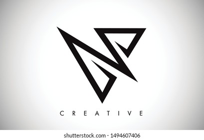 V Letter Logo. Creative V Letter Logo Icon Design with Monogram Line Vector Illustration. V Letter Logo