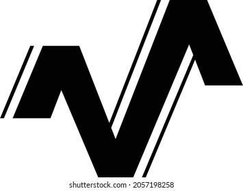 V - Logotipo de carta - Diseño creativo de letras V