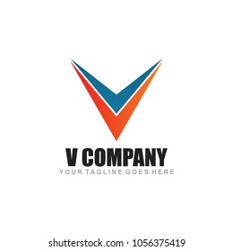 V letter logo design