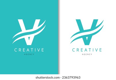 V Letter Logo Design with Background and Creative company logo. Modern Lettering Fashion Design. Vector illustration