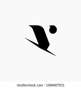 V Letter Logo Design with Creative Cut. simple design. graphic elegant and unique sliced design template Vector. - vector
