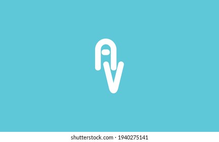 Diseño del logotipo de una letra V. Icono de letras AV creativas
