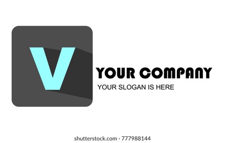 V letter logo design with creative and simple concept for company