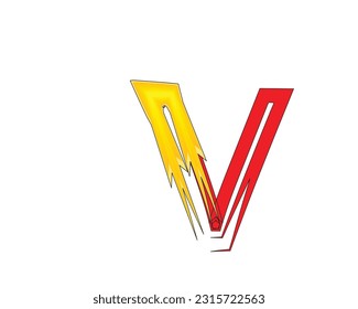 V letter logo design element