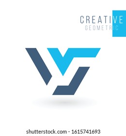 V Letter Logo design. Geometric triangle arrow template. Technology business identity concept. Creative corporate template. Stock Vector illustration isolated on white background.