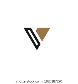 V letter logo design icon silhouette vector
