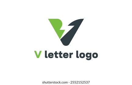 
V letter logo design. V light logo